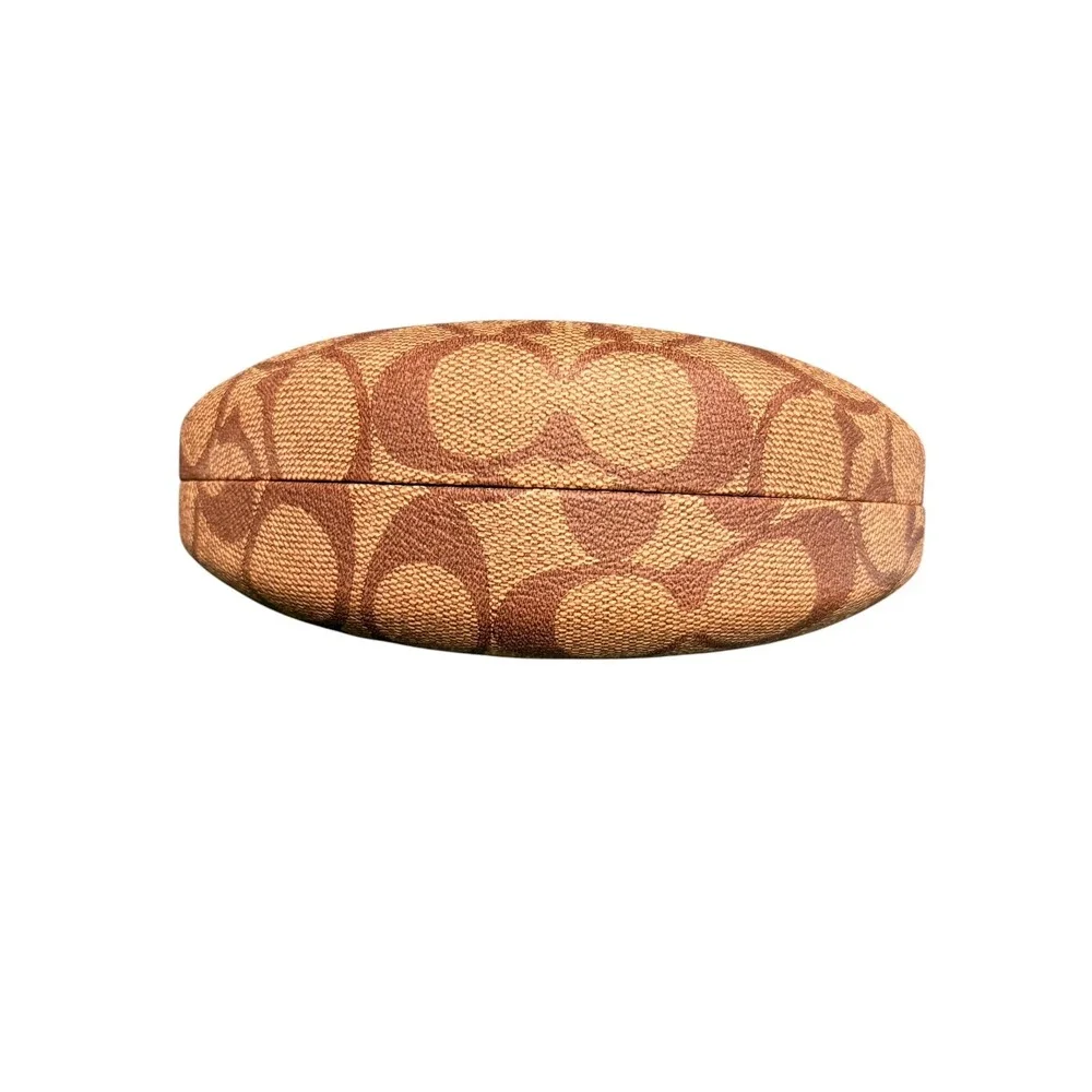 Coach Signature Monogram Hard Eyeglass Sunglasses Case Brown Tan Logo